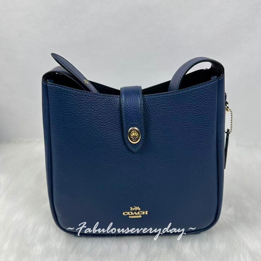 Coach Hadley Convertible Crossbody Bag In Leather/Gold/Deep Blue CW002 NWT